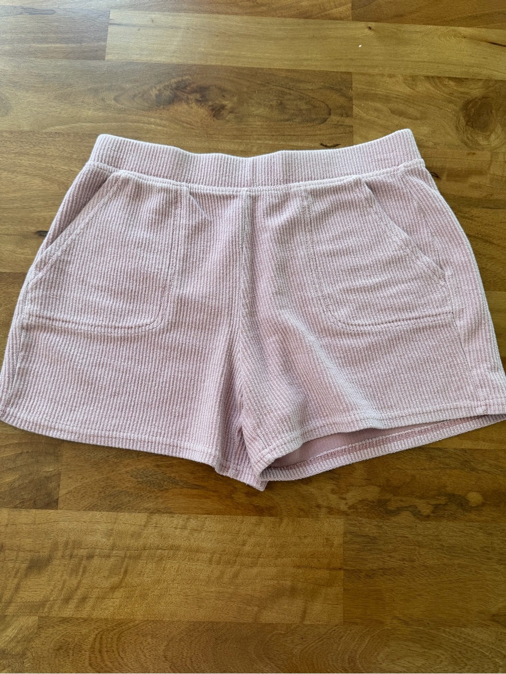 Thread & Supply Ribbed Cotton Knit Lounge Shorts - Light Pink - Size Medium